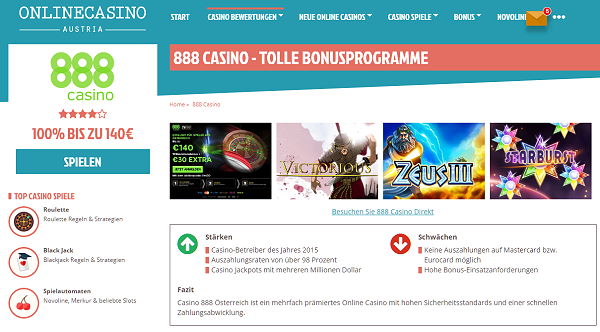 Online Casino 888 - Tolle Bonusprogramme